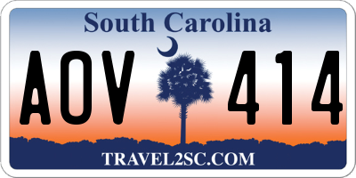 SC license plate AOV414
