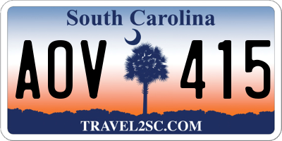 SC license plate AOV415