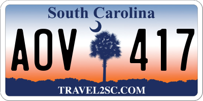 SC license plate AOV417