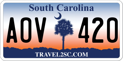 SC license plate AOV420
