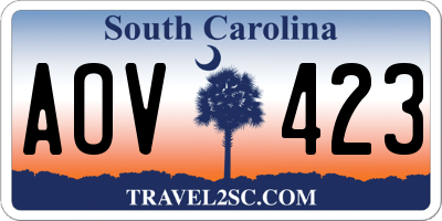 SC license plate AOV423