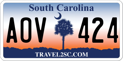SC license plate AOV424