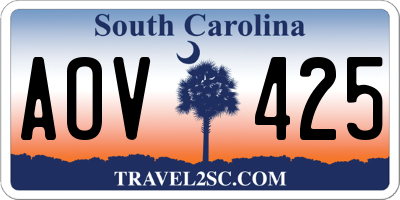 SC license plate AOV425