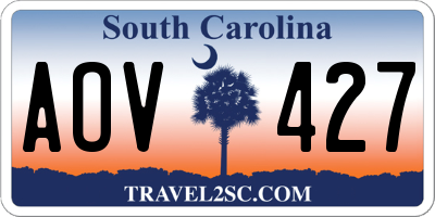 SC license plate AOV427