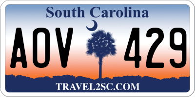 SC license plate AOV429