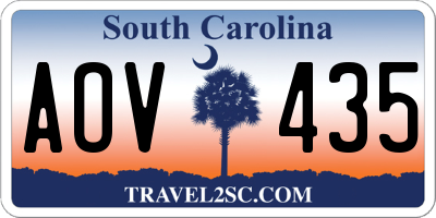 SC license plate AOV435