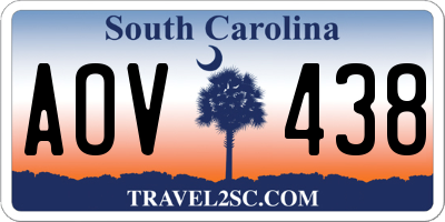 SC license plate AOV438