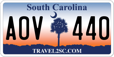 SC license plate AOV440