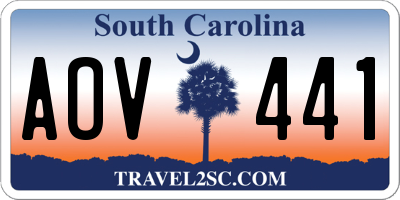 SC license plate AOV441