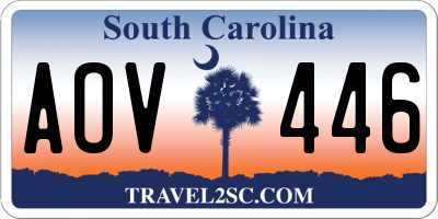 SC license plate AOV446