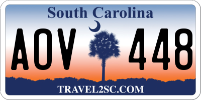 SC license plate AOV448