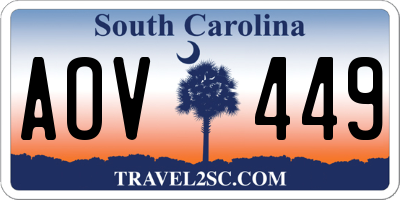 SC license plate AOV449