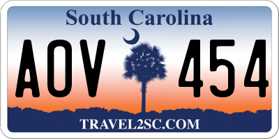 SC license plate AOV454