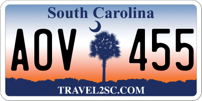 SC license plate AOV455