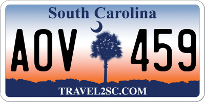 SC license plate AOV459