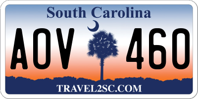 SC license plate AOV460
