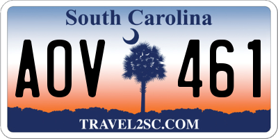 SC license plate AOV461