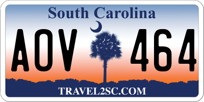 SC license plate AOV464