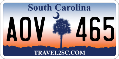 SC license plate AOV465