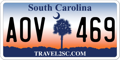 SC license plate AOV469