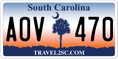 SC license plate AOV470