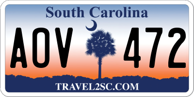 SC license plate AOV472