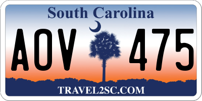 SC license plate AOV475