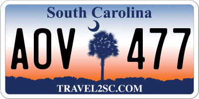 SC license plate AOV477
