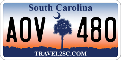 SC license plate AOV480