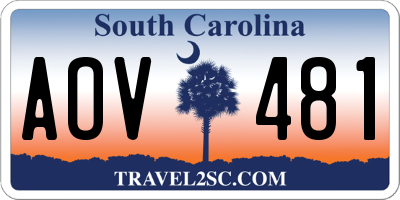 SC license plate AOV481