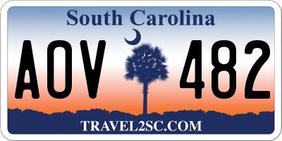 SC license plate AOV482