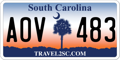 SC license plate AOV483