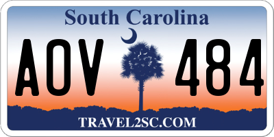 SC license plate AOV484