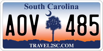 SC license plate AOV485