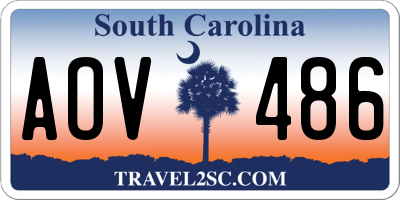 SC license plate AOV486
