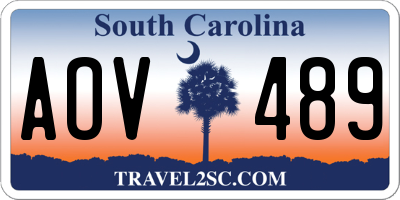 SC license plate AOV489