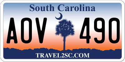 SC license plate AOV490