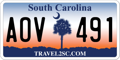 SC license plate AOV491
