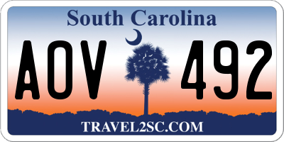 SC license plate AOV492