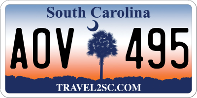 SC license plate AOV495
