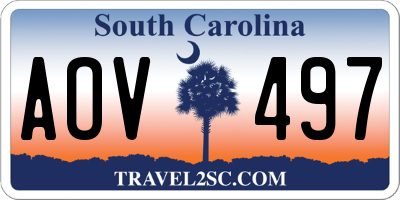 SC license plate AOV497