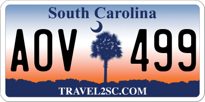 SC license plate AOV499