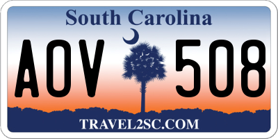 SC license plate AOV508