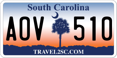 SC license plate AOV510