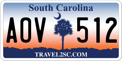 SC license plate AOV512