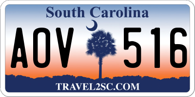 SC license plate AOV516