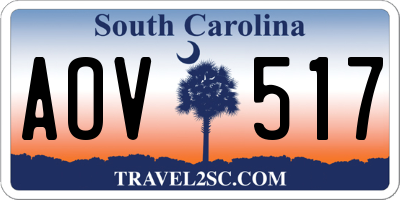 SC license plate AOV517