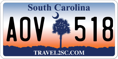 SC license plate AOV518