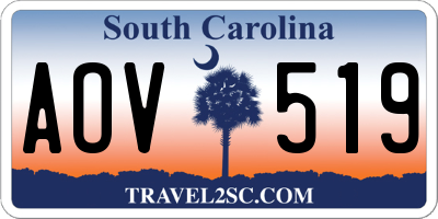 SC license plate AOV519