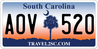 SC license plate AOV520